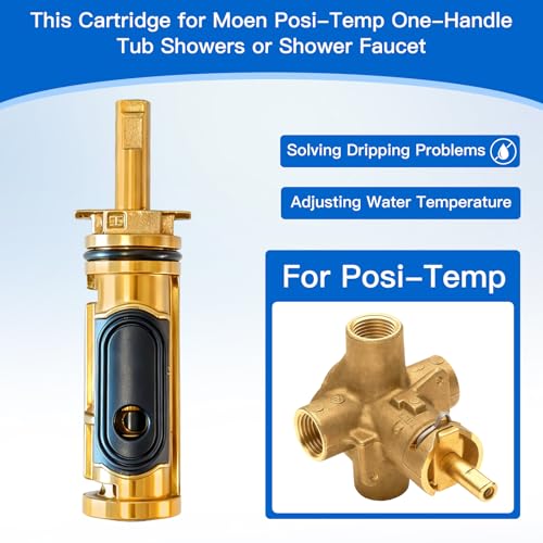 Replacement Cartridge Compatible with Moen 1222, Metal Stop Leaks Cartridge
