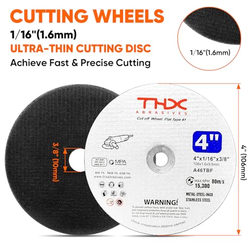 THX 4 Inch Cut Off Wheel,Long-Lasting Thin Cutting Wheel,30 Pack - size: 4" x 0.0625" x 3/8"