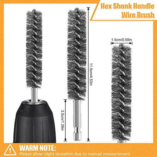 Geiserailie 5 Pieces Wire Bore Brush Drill Hex Shank, Stainless Steel - style: Stainless Steel