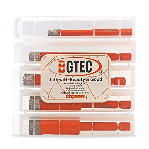 BGTEC Dry Diamond Drill Bits 2pcs 1/2 Inch 12mm with Quick Change Hex Shank for Granite Marble Porcelain Tile Ceramic - size: 12mm