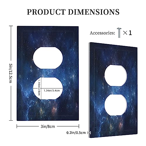 Fantastic Nebula Milky Way 1 Gang Duplex Device Wall Plate Cover Aerospace Starry Sky Universe Outlet Light Switch Cover Galaxy Cosmos Outer Space Electrical Faceplate Switchplate for Bedroom Bathroom - color: Fantastic Nebula Aerospace Starry Sky Univers