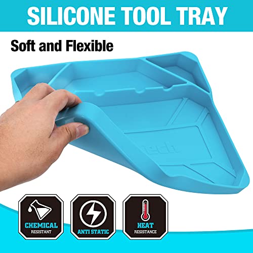 DURATECH 2-Piece Silicone Tool Tray, Magnetic Tool Organizer