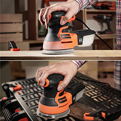 DOVAMAN Orbital Sander, Up to 13000 rpm, 3A Random Orbit Sander, - color: B-orange