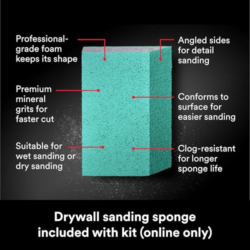 3M High Strength Small Hole Repair Kit,Inlcudes Spackling Compound,Putty Knife,Sanding Sponge, and Self-Adhesive Patch for Hole Repairs Up to 3" in Diameter,Easy Wall Repair(SHR-SIOCKIT)(Pack of 12) - size: 4 Piece Set (Pack of 12)