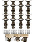 24 PCS Wood Jewelry Box Legs Feet for Antique Brass Treasure Storage Chest - color: Bronze(24pcs)