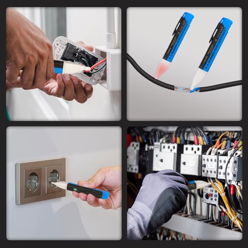 Non-Contact Voltage Tester Pen – Accurate AC Voltage Detection with Buzzer & LED Alerts – Electrical Tester for Circuit Breakers, Outlets, Wires, and Switches – Safe Tool for Home & Professionals