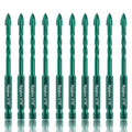 10pc 3/16”Green Concrete Drill Bit Set, 5mm Masonry Drill Bits for Tile,Brick, Plastic and Wood,Tungsten Carbide Tip Best for Wall Mirror and Ceramic Tile. - size: 3/16 in