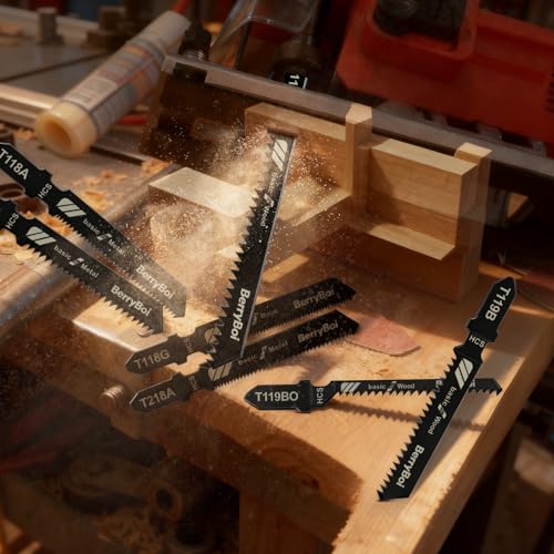 48PCS T-Shank Jigsaw Blades,6-21TPI 14-Size Jig Saw Blades for Wood and Metal Cutting,with Plastic Storage Box,Includes T144D T101B T118A T111C T244D Models