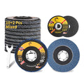 Flap Discs 40/60/80/100/120 Grit Zirconia Sanding Disc Set with Cutting Wheels for Angle Grinder, 4 1/2 x 7/8-Inch Flap Sanding Disc for Metal Stainless Steel，Type 27 Grinding Wheel Discs Kit (10+2+1) - style: 10PCS 40/60/80/100/120 Grit +2PCS cut off whe