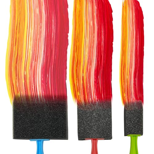 24Pcs Foam Paint Brushes, Sponge Brushes for Painting, (1", 2" and 3") - color: Colorful