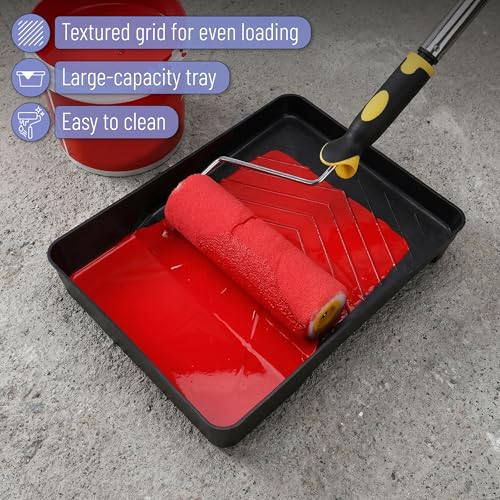 Bates- Paint Roller Kit with Extension Pole, 10 pcs, 9" & 4" Roller Frames