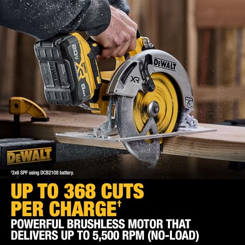 DEWALT 20V MAX XR Brushless Cordless 7-1/4 in. Circular Saw Kit with Battery and Charger (DCS590WW1)
