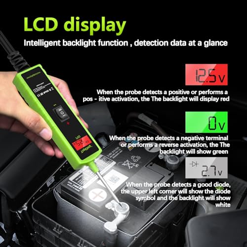 Topdiag P60 Automotive Power Circuit Probe Tester, 12-24V Power Circuit Probe Kit, Short Circuit Automobile Finder，AC/DC Voltage Tester, Component Activation Tool - style: P60