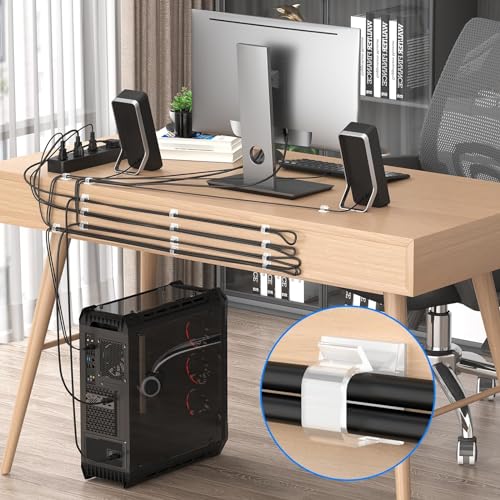 40Pack Large Cable Clips, Adhesive Wire Holders for Desk Wall, Clear - color: Clear- L06(40PCS)