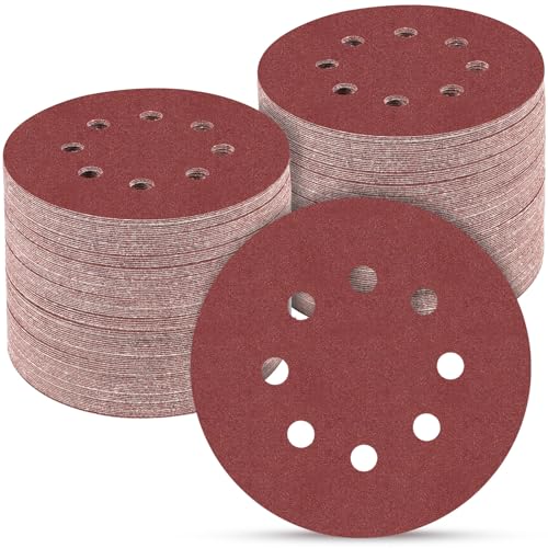 100PCS 5 Inch Sanding Discs 220 Grit Sandpaper for Orbital Sander - style: Aluminum oxide