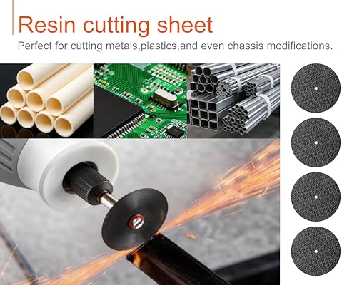 50Pcs 1-1/4" Reinforced Resin Cut Off Wheels with 4Pcs 1/8" Mandrels, Dremel Rotary Tool Cutting Blades for Metal Wood Jewelry