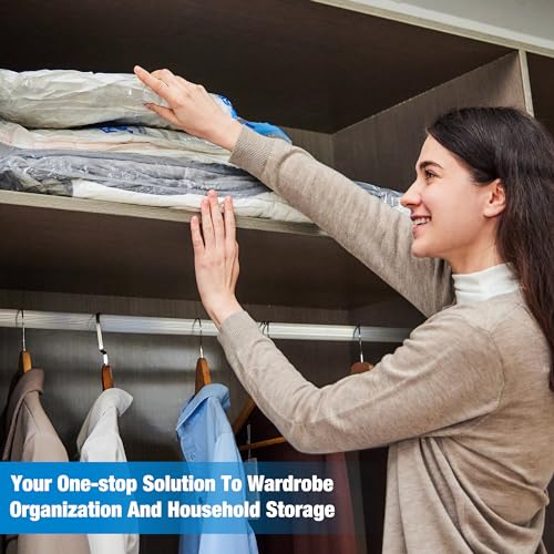 Vacuum Storage Bags, 10 Medium Space Saver Vacuum Seal Bags, Space Bags, Vacuum Sealer Bags for Clothes with Travel Hand Pump (10M) - size: 10-Medium