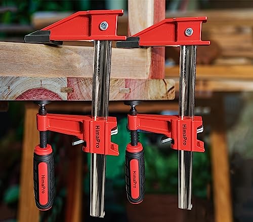 HimaPro 12 Inch Bar Clamp Set, 4 Pack 600 lbs Load Limit Medium Duty Quick Release Steel F Clamp, Ideal for Woodworking, Metalworking, and DIY Projects - color: 12 Inch Set