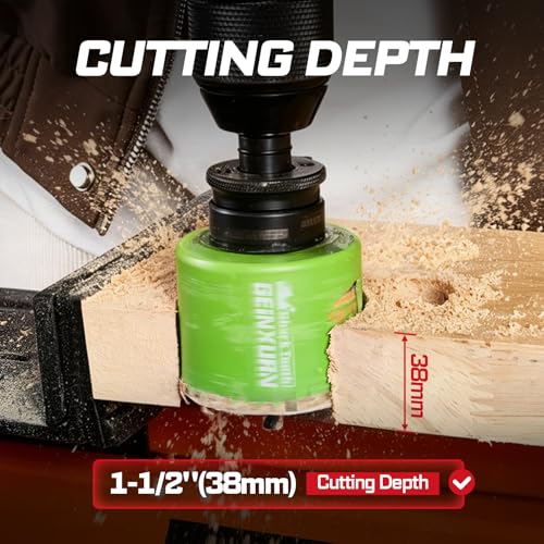 Geinxurn 2-1/4 Inch(57mm) Hole Saw, 2PCS HSS Bi-Metal Hole Saw Kit with Shark Tooth Hole Cutter for Wood,Drywall, PVC Boards and Thin Metal - color: 2 PCS 2-1/4"