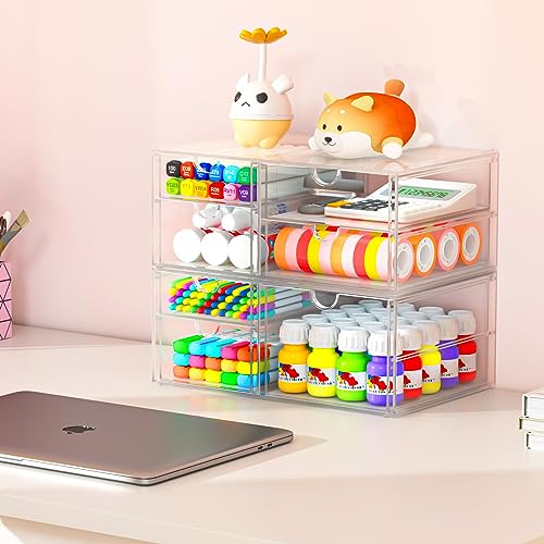 caktraie Acrylic 2-Pack 7-Drawer Makeup & Storage Organizer for Bath,Desk - size: 7 Drawers
