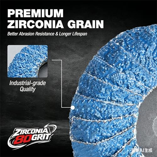 EZARC Zirconia Flap Disc Set, 2 and 3-Inch 80 Grit, 10PCS - size: 80Gr 10P