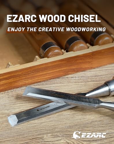 EZARC Wood Chisel Set, 6PCS 1/4-1 Inch CR-V Chisels with Wooden Case