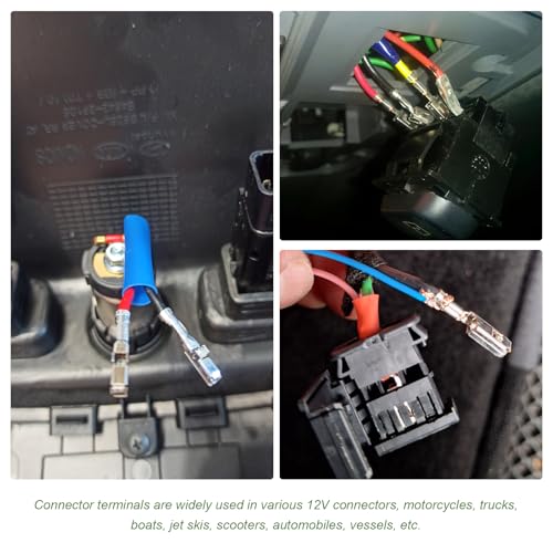 290PCS Car Electrical Wire Terminal Pins Connector, 1/1.5/1.8/2.2/2.8/3.5mm Male & Female Wire Pin, 21Type Non-Insulated Plug Electrical Crimp Terminal Pin Connector