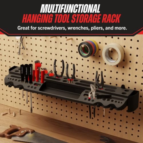 Stalwart Wall Mount Hand Tool Organizer with 61 Holes and 4 Hooks