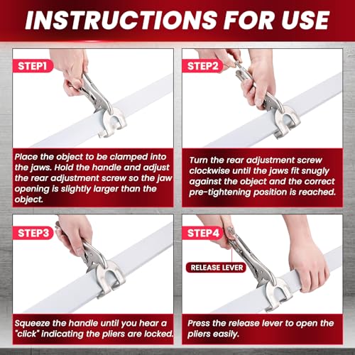 9" Locking Pliers Set, U-Shaped Welding Clamps, 2 Pack
