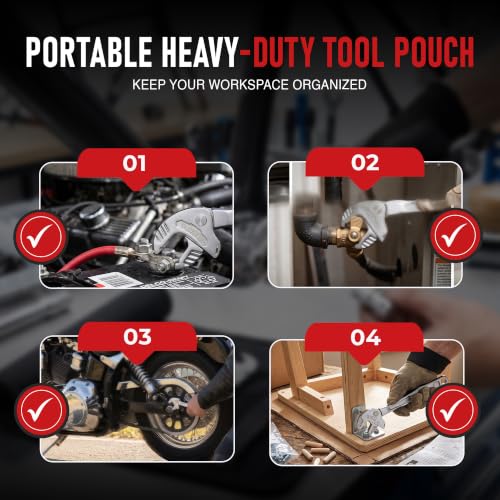 4-Piece Adjustable Wrench Set,Self-setting spanner set with Self Tightening Function and Automatic Continuous Gripping for 1/4"-3/4" (7-19mm) Pipe Fittings Nuts and Bolts