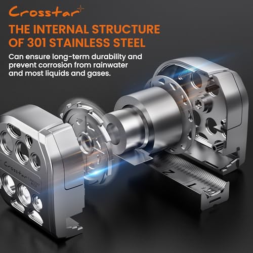 Crosstar 25FT Magnetic Self-Locking Stainless Steel Tape Measure - size: 7.6 m