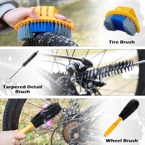 focopot Bike Cleaning Kit with 25 oz Bike Cleaner,10 Gear Floss,Toolbox