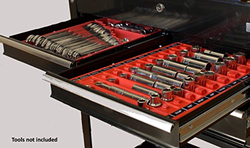 TOOL SORTER SOCKET ORGANIZER (RED) | Reduce Frustration, Save time| Easy-to-Read Labels | Metric & SAE | Professional Quality Tool Organizer | Made in USA