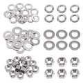 Swpeet 45Pcs SAE 304 Stainless Steel 3/8-16" Hex Nuts and #3/8 Flat Washers with #3/8 Split Lock Washers Assortment Kit, Coarse Thread Hexagon Nut for Home Automotive Shop Use - size: #3/8-16 Hex Nuts & Washers