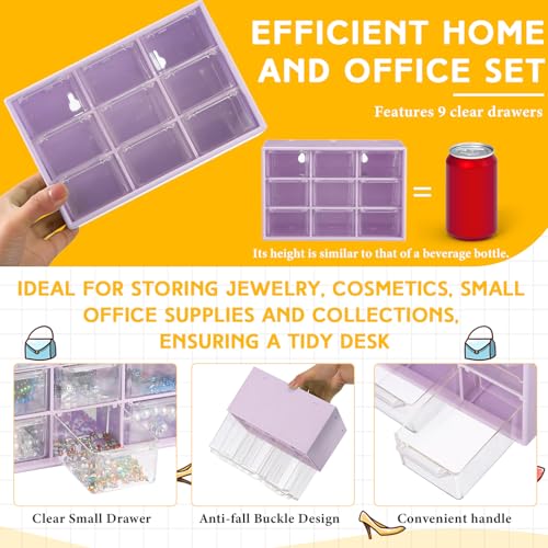 Wenqik 2 Pcs Mini Storage Drawers, Purple - color: Purple