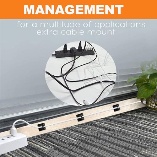 100 Pack 1.1 inch Zip Tie Adhesive Mounts Self Adhesive Cable Tie Base Holders with Multi-Purpose Tie wire clips with screw hole,Anchor stick on wire holder with 8 inch zip ties（White） - color: 100 Pack 1.1" White