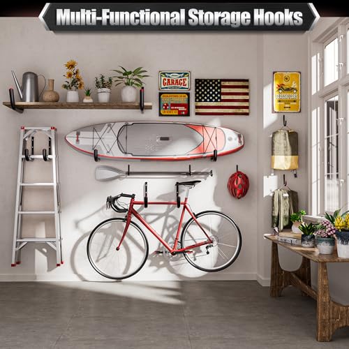 Nacial 20 Pack Heavy Duty Garage Hooks, 9.8" & 3.5" Wall Hooks with EVA Pad - size: 20