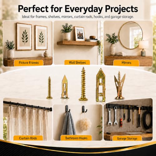 Jyphorixal 420Pcs Self Drilling Drywall Anchors with Screws Kit,Zinc Plated Steel,4 Sizes Expansion Screws and 2 Sizes Wall Anchors,No Drill Dry Wall Anchors and Screws Kit - size: 420Pcs 6Size kit