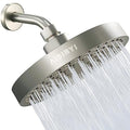 6" Rain Shower Head & 6" Shower Arm, Luxury Brushed Nickel Finish - color: Brushed Nickel, size: 6 Inch Round (1 PCS + Shower Arm)