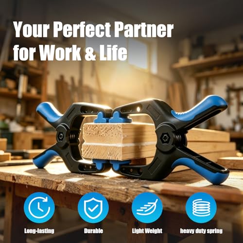 6 Pack 6 inch Heavy Duty Spring Clamps,Large Plastic Clamps,Spring Clips for Woodworking,Backdrop Stand,Pool Cover, Photography, Crafts - size: 6" Pack of 6