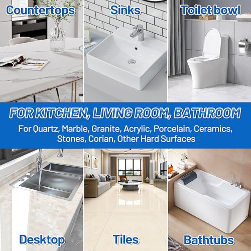 Quartz Countertop Repair Kit (Clear, White, Gray, Beige) 30s Fast Curing
