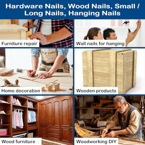 Maozaa 2-1/2 Inch Hardware Nails, 60pcs Stainless Steel 304 Hanging Nails for Hanging Pictures, Long Wood Finishing Nails - size: 2-1/2 Inch