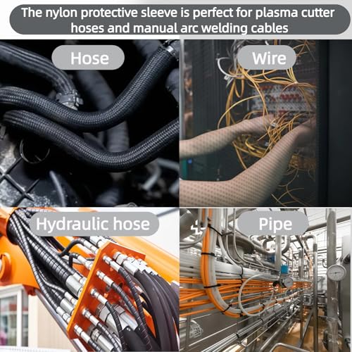 32.8FT Nylon Hydraulic Hose Protector Sleeve, Protective Braided Sleeve Cover for Small Hydraulic Hoses, TIG Torch Hoses, Welding Cables, Wire Harness and Cable Management, Wear Resistant Hose Sheath - size: 0.63 Inch ID