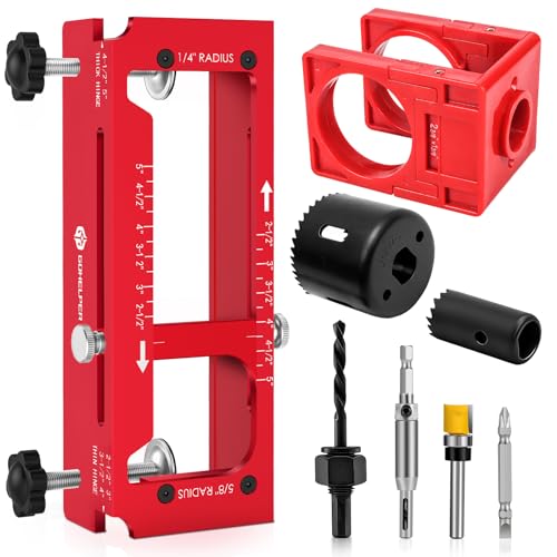 Door Hinge Jig, Door Hinge Template Kit for Router, with Door Lock Kit - style: With Plastic Door Lock Kit