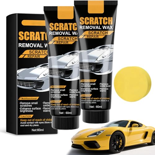 2 PCS Car Scratch Removal Wax, 2025 Upgraded Scratch Remover for Vehicles, Car Polishing Wax, CarScratch Remover Kit with Sponge, Scratch Remover for Vehicles Deep Scratches