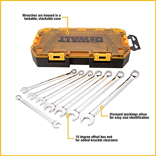 DEWALT Combination Wrench Set, Metric, 8-Piece (DWMT73810) - style: Metric wrench set