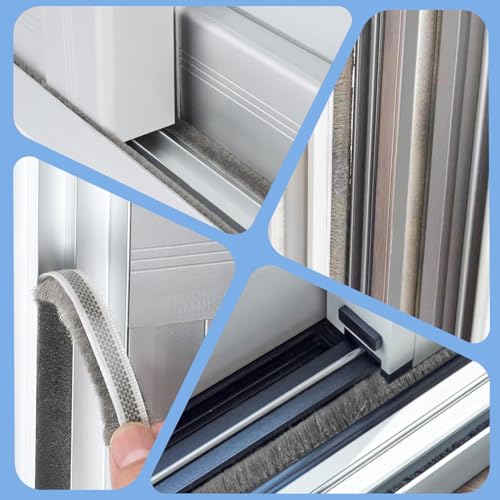 Brush Weather Stripping Door Window Seal,2 Pack 0.4"x 0.4" x33FT - color: Gray, size: 2 Pack 0.4"x 0.4" x33FT