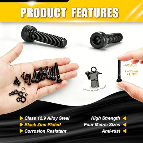 2240Pcs Metric Screws Assortment M2-M5 Hex Socket Head Cap Screws Bolts