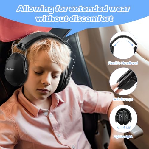 ProCase Noise Cancelling Headphones for Kids/Toddlers SNR 27dB Ear Muffs - color: Black