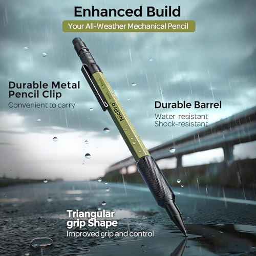 Nicpro 1.3mm Mechanical Pencil Set with Waterproof Field Notebooks - color: Multicolor with Notebook